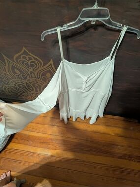 Women's White Off-Shoulder Spaghetti Strap Camisole
